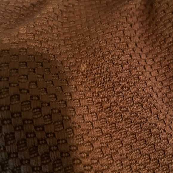 Vintage rust / brown color fabric purse, wooden handle,  like new condition - Picture 4 of 5